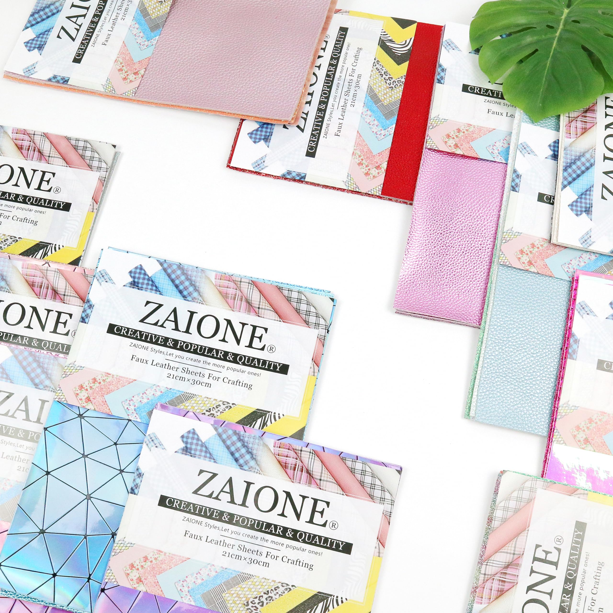 Amazon | ZAIONE シルバーグリッター フェイクレザーシート 7枚 8x12